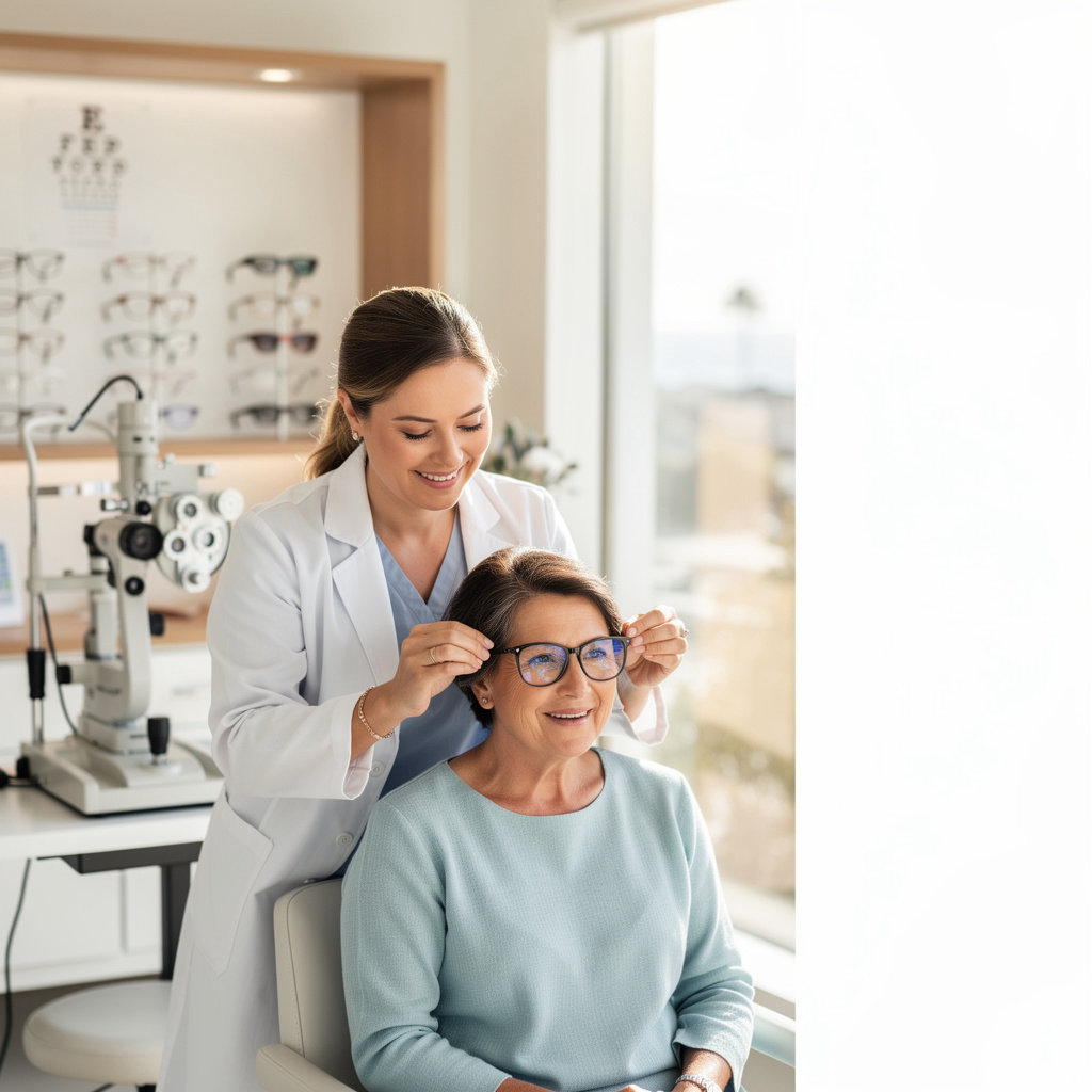 GOLDEN STATE OPTOMETRY optometrist conducting a comprehensive eye exam in Santa Monica