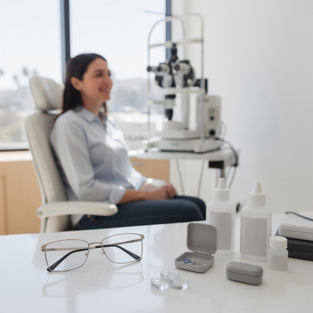 GOLDEN STATE OPTOMETRY patient exploring stylish eyewear options for clear vision in Santa Monica